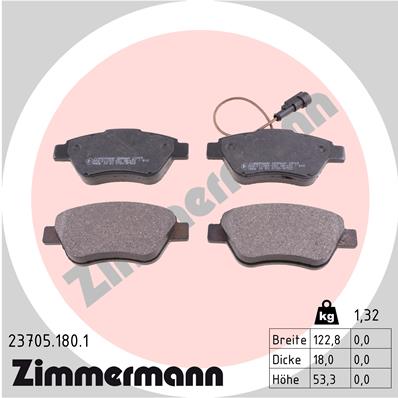 ZIMMERMANN ZIM23705.180.1 fékbetét készlet, tárcsafék