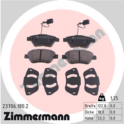 ZIMMERMANN ZIM23706.180.2 fékbetét készlet, tárcsafék