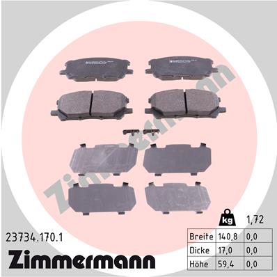 ZIMMERMANN ZIM23734.170.1 fékbetét készlet, tárcsafék