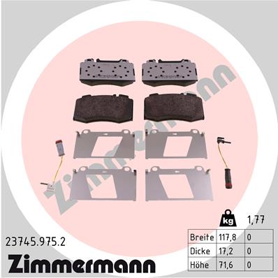 ZIMMERMANN ZIM23745.975.2 fékbetét készlet, tárcsafék