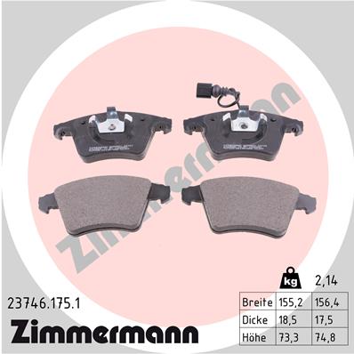 ZIMMERMANN 23746.175.1 Fékbetét készlet, tárcsafék