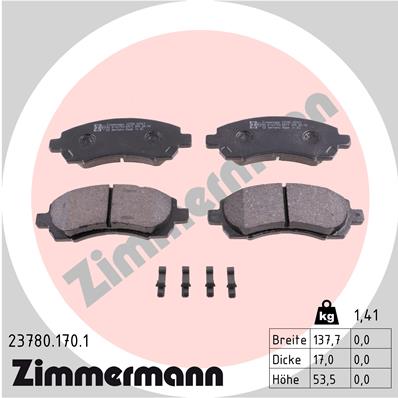 ZIMMERMANN ZIM23780.170.1 fékbetét készlet, tárcsafék