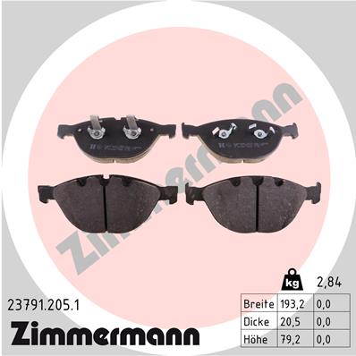 ZIMMERMANN ZIM23791.205.1 fékbetét készlet, tárcsafék