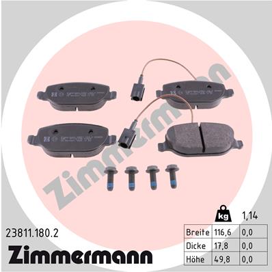 ZIMMERMANN ZIM23811.180.2 fékbetét készlet, tárcsafék