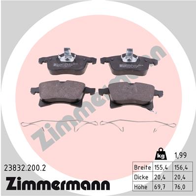 ZIMMERMANN ZIM23832.200.2 fékbetét készlet, tárcsafék