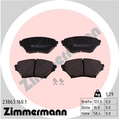 ZIMMERMANN ZIM23863.160.1 fékbetét készlet, tárcsafék