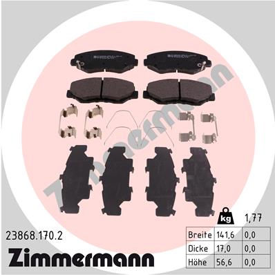 ZIMMERMANN ZIM23868.170.2 fékbetét készlet, tárcsafék