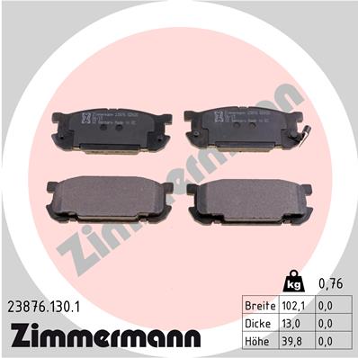 ZIMMERMANN ZIM23876.130.1 fékbetét készlet, tárcsafék