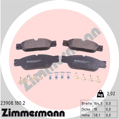 ZIMMERMANN ZIM23908.180.2 fékbetét készlet, tárcsafék