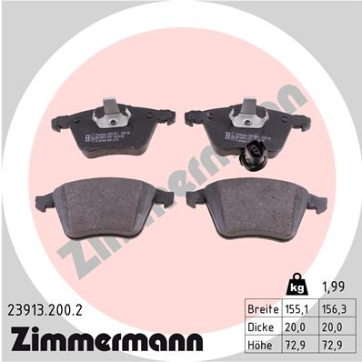 ZIMMERMANN ZIM23913.200.2 fékbetét készlet, tárcsafék