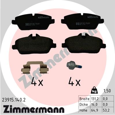 ZIMMERMANN ZIM23915.140.2 fékbetét készlet, tárcsafék