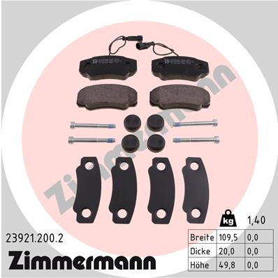 ZIMMERMANN ZIM23921.200.2 fékbetét készlet, tárcsafék
