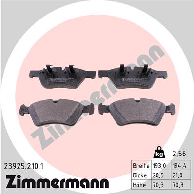 ZIMMERMANN ZIM23925.210.1 fékbetét készlet, tárcsafék