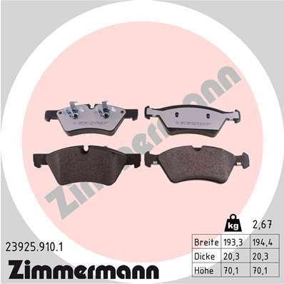 ZIMMERMANN ZIM23925.910.1 fékbetét készlet, tárcsafék