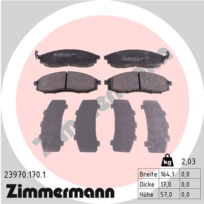 ZIMMERMANN ZIM23970.170.1 fékbetét készlet, tárcsafék