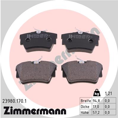 ZIMMERMANN ZIM23980.170.1 fékbetét készlet, tárcsafék