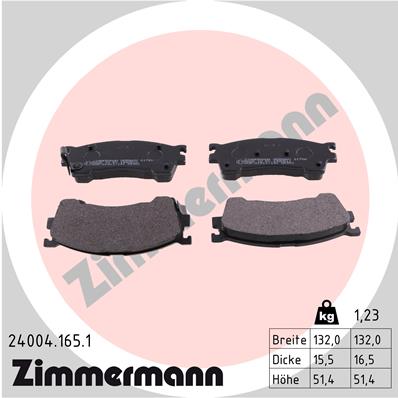 ZIMMERMANN ZIM24004.165.1 fékbetét készlet, tárcsafék