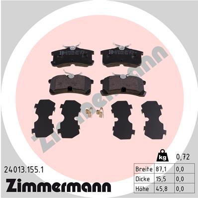 ZIMMERMANN ZIM24013.155.1 fékbetét készlet, tárcsafék