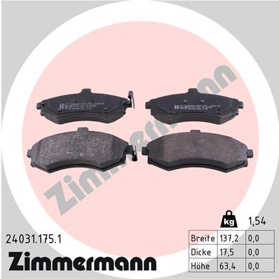 ZIMMERMANN ZIM24031.175.1 fékbetét készlet, tárcsafék