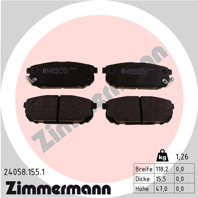 ZIMMERMANN ZIM24058.155.1 fékbetét készlet, tárcsafék