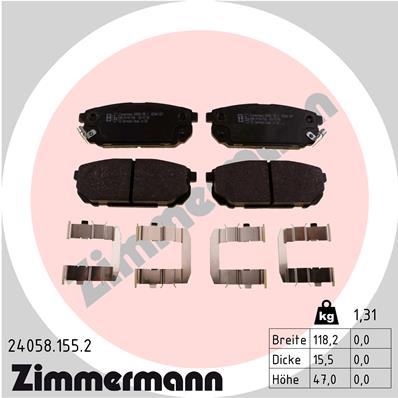 ZIMMERMANN ZIM24058.155.2 fékbetét készlet, tárcsafék