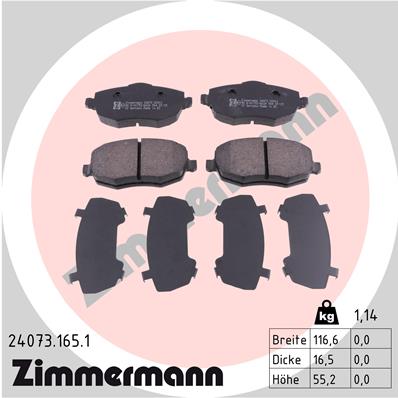 ZIMMERMANN ZIM24073.165.1 fékbetét készlet, tárcsafék