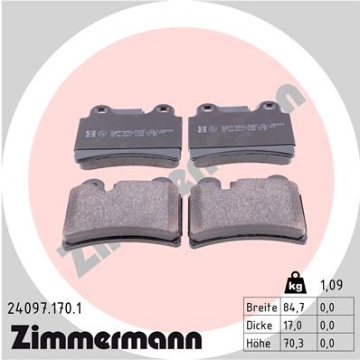 ZIMMERMANN ZIM24097.170.1 fékbetét készlet, tárcsafék