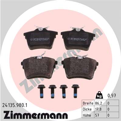 ZIMMERMANN ZIM24135.980.1 fékbetét készlet, tárcsafék