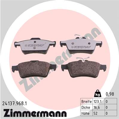 ZIMMERMANN ZIM24137.968.1 fékbetét készlet, tárcsafék