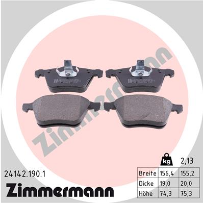 ZIMMERMANN ZIM24142.190.1 fékbetét készlet, tárcsafék