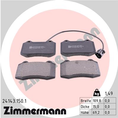 ZIMMERMANN ZIM24143.150.1 fékbetét készlet, tárcsafék