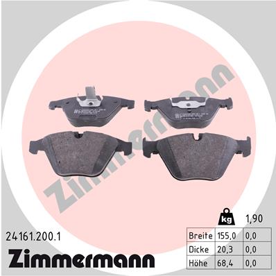 ZIMMERMANN ZIM24161.200.1 fékbetét készlet, tárcsafék