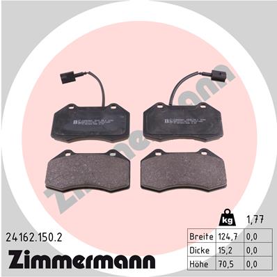 ZIMMERMANN ZIM24162.150.2 fékbetét készlet, tárcsafék