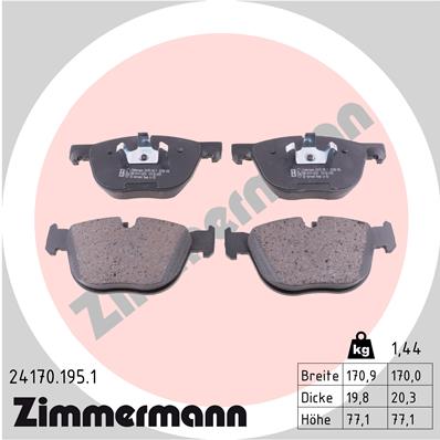 ZIMMERMANN ZIM24170.195.1 fékbetét készlet, tárcsafék