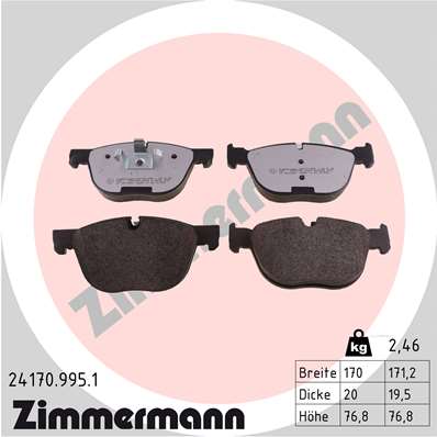 ZIMMERMANN ZIM24170.995.1 fékbetét készlet, tárcsafék