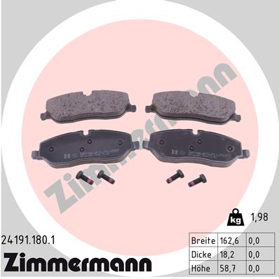 ZIMMERMANN ZIM24191.180.1 fékbetét készlet, tárcsafék