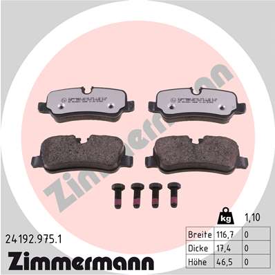 ZIMMERMANN ZIM24192.975.1 fékbetét készlet, tárcsafék