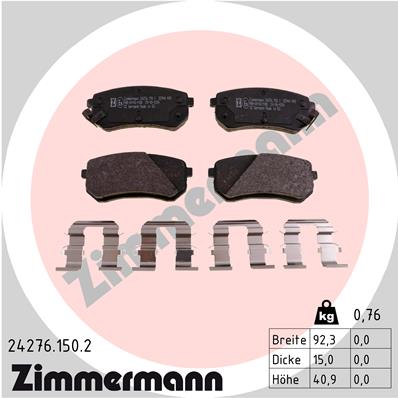 ZIMMERMANN ZIM24276.150.2 fékbetét készlet, tárcsafék