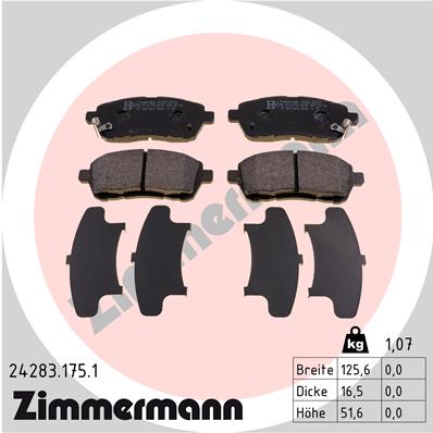 ZIMMERMANN 24283.175.1 Zimmermann fékbetét készlet, tárcsafék