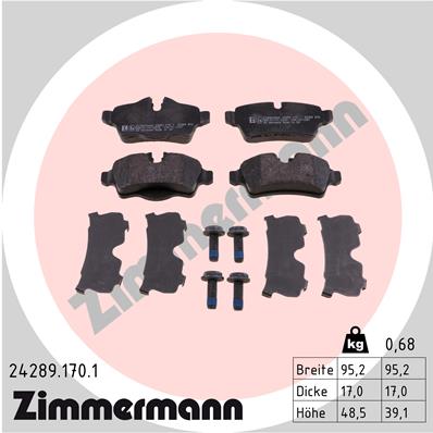 ZIMMERMANN ZIM24289.170.1 fékbetét készlet, tárcsafék