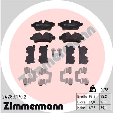 ZIMMERMANN ZIM24289.170.2 fékbetét készlet, tárcsafék