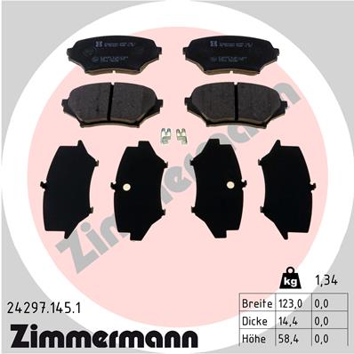 ZIMMERMANN ZIM24297.145.1 fékbetét készlet, tárcsafék