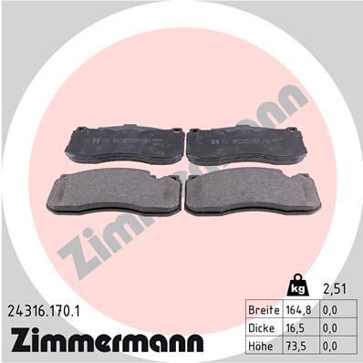 ZIMMERMANN ZIM24316.170.1 fékbetét készlet, tárcsafék