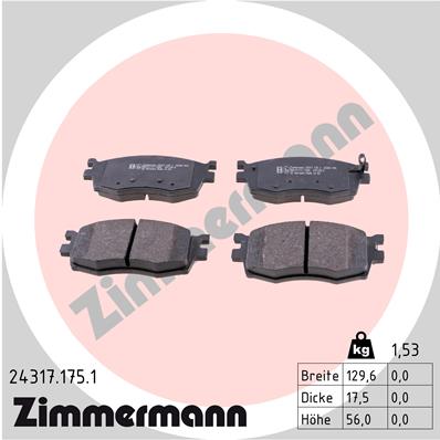 ZIMMERMANN ZIM24317.175.1 fékbetét készlet, tárcsafék