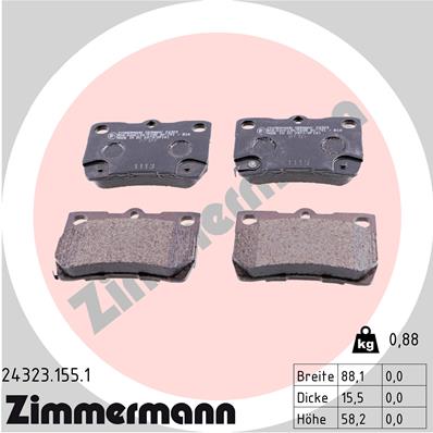 ZIMMERMANN ZIM24323.155.1 fékbetét készlet, tárcsafék