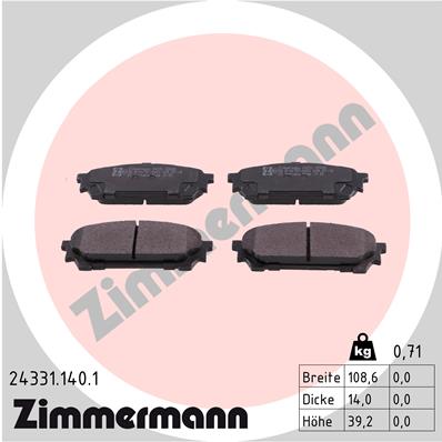 ZIMMERMANN ZIM24331.140.1 fékbetét készlet, tárcsafék