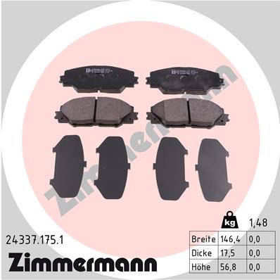 ZIMMERMANN 24337.175.1 Fékbetét készlet, tárcsafék