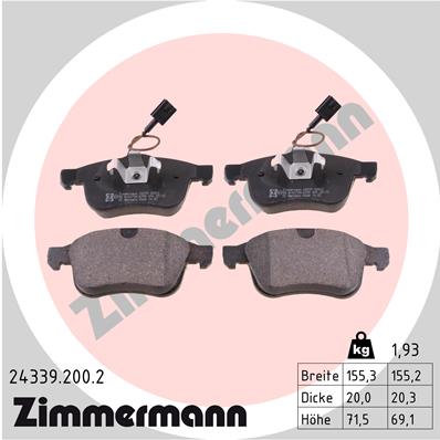 ZIMMERMANN ZIM24339.200.2 Fékbetét