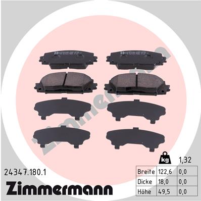 ZIMMERMANN ZIM24347.180.1 fékbetét készlet, tárcsafék