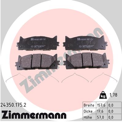 ZIMMERMANN ZIM24350.175.2 fékbetét készlet, tárcsafék